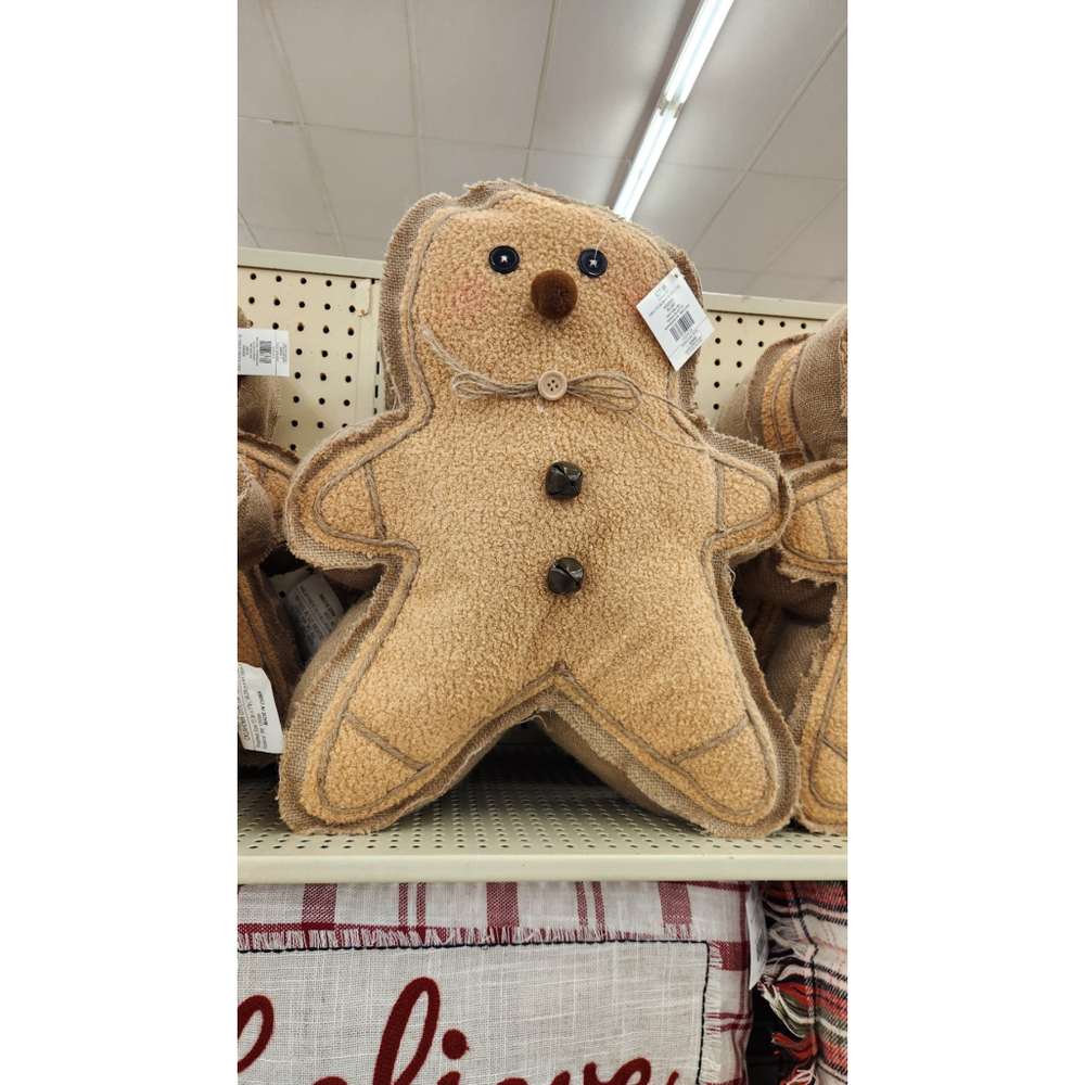 New! Gingerbread Man Burlap Pillow!